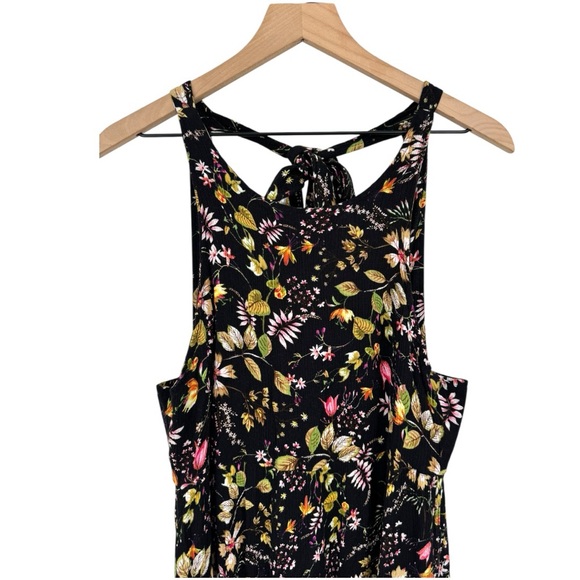 Natural Life Halle Floral Halter Maxi Dress Black Boho Tiered Large - Picture 7 of 14